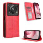 For Oukitel C60 / C60 Pro Magnetic Buckle Retro Texture Leather Phone Case(Red) - 1
