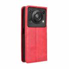 For Oukitel C60 / C60 Pro Magnetic Buckle Retro Texture Leather Phone Case(Red) - 3