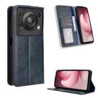 For Oukitel C60 / C60 Pro Magnetic Buckle Retro Texture Leather Phone Case(Blue) - 1
