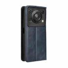 For Oukitel C60 / C60 Pro Magnetic Buckle Retro Texture Leather Phone Case(Blue) - 3