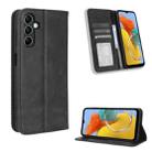 For Samsung Galaxy M54 5G Magnetic Buckle Retro Texture Leather Phone Case(Black) - 1