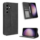 For Samsung Galaxy S23 FE 5G Magnetic Buckle Retro Texture Leather Phone Case(Black) - 1