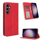 For Samsung Galaxy S23 FE 5G Magnetic Buckle Retro Texture Leather Phone Case(Red) - 1