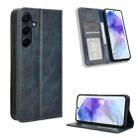 For Samsung Galaxy A35 5G Magnetic Buckle Retro Texture Leather Phone Case(Blue) - 1