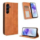 For Samsung Galaxy A55 5G Magnetic Buckle Retro Texture Leather Phone Case(Brown) - 1