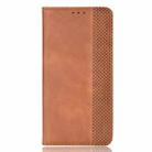For Samsung Galaxy A55 5G Magnetic Buckle Retro Texture Leather Phone Case(Brown) - 2