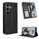 For Samsung Galaxy S24 Ultra 5G Magnetic Buckle Retro Texture Leather Phone Case(Black) - 1