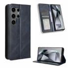 For Samsung Galaxy S24 Ultra 5G Magnetic Buckle Retro Texture Leather Phone Case(Blue) - 1