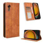 For Samsung Galaxy Xcover 7 Magnetic Buckle Retro Texture Leather Phone Case(Brown) - 1