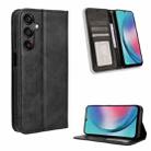 For Samsung Galaxy C55 / M55 5G Magnetic Buckle Retro Texture Leather Phone Case(Black) - 1