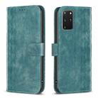 For Samsung Galaxy S20+ Plaid Embossed Leather Phone Case(Green) - 1