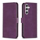 For Samsung Galaxy A14 4G/5G Plaid Embossed Leather Phone Case(Purple) - 1