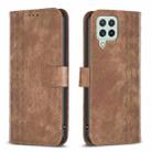 For Samsung Galaxy A22 4G Plaid Embossed Leather Phone Case(Brown) - 1