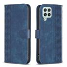 For Samsung Galaxy A22 4G Plaid Embossed Leather Phone Case(Blue) - 1
