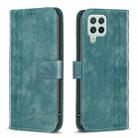 For Samsung Galaxy A22 4G Plaid Embossed Leather Phone Case(Green) - 1