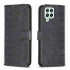 For Samsung Galaxy A22 4G Plaid Embossed Leather Phone Case(Black) - 1