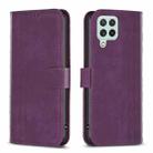 For Samsung Galaxy A22 4G Plaid Embossed Leather Phone Case(Purple) - 1