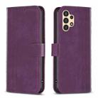 For Samsung Galaxy A23 Plaid Embossed Leather Phone Case(Purple) - 1
