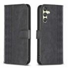 For Samsung Galaxy A24 4G Plaid Embossed Leather Phone Case(Black) - 1
