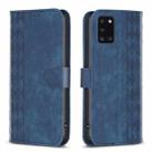 For Samsung Galaxy A31 Plaid Embossed Leather Phone Case(Blue) - 1