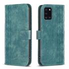 For Samsung Galaxy A31 Plaid Embossed Leather Phone Case(Green) - 1