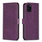 For Samsung Galaxy A31 Plaid Embossed Leather Phone Case(Purple) - 1