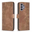 For Samsung Galaxy A32 4G Plaid Embossed Leather Phone Case(Brown) - 1