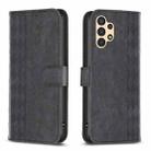 For Samsung Galaxy A33 Plaid Embossed Leather Phone Case(Black) - 1