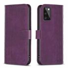 For Samsung Galaxy A41 Plaid Embossed Leather Phone Case(Purple) - 1