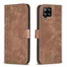 For Samsung Galaxy A42 5G Plaid Embossed Leather Phone Case(Brown) - 1