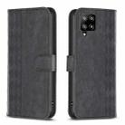 For Samsung Galaxy A42 5G Plaid Embossed Leather Phone Case(Black) - 1