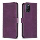 For Samsung Galaxy A52 4G/5G Plaid Embossed Leather Phone Case(Purple) - 1