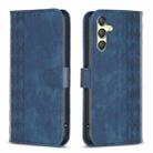 For Samsung Galaxy A25 5G Plaid Embossed Leather Phone Case(Blue) - 1