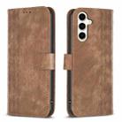 For Samsung Galaxy S23 FE 5G Plaid Embossed Leather Phone Case(Brown) - 1