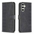 For Samsung Galaxy S23 FE 5G Plaid Embossed Leather Phone Case(Black) - 1