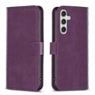 For Samsung Galaxy A15 Plaid Embossed Leather Phone Case(Purple) - 1