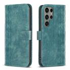 For Samsung Galaxy S24 Ultra 5G Plaid Embossed Leather Phone Case(Green) - 1