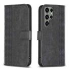 For Samsung Galaxy S24 Ultra 5G Plaid Embossed Leather Phone Case(Black) - 1