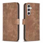 For Samsung Galaxy A35 Plaid Embossed Leather Phone Case(Brown) - 1