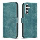 For Samsung Galaxy A55 Plaid Embossed Leather Phone Case(Green) - 1