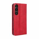 For Sony Xperia 1 V Magnetic Buckle Retro Texture Leather Phone Case(Red) - 3