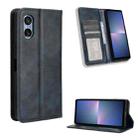 For Sony Xperia 5 V 2023 Magnetic Buckle Retro Texture Leather Phone Case(Blue) - 1