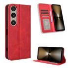 For Sony Xperia 1 VI 2024 Magnetic Buckle Retro Texture Leather Phone Case(Red) - 1