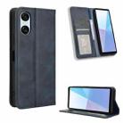 For Sony Xperia 10 VI 2024 Magnetic Buckle Retro Texture Leather Phone Case(Blue) - 1