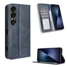 For Sony Xperia 1 VII Magnetic Buckle Retro Texture Leather Phone Case(Blue) - 1