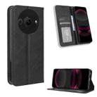 For Sharp Aquos R8 Pro / Leica Leitz Phone 3 Magnetic Buckle Retro Texture Leather Phone Case(Black) - 1