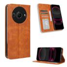 For Sharp Aquos R8 Pro / Leica Leitz Phone 3 Magnetic Buckle Retro Texture Leather Phone Case(Brown) - 1