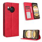 For Sharp Aquos R8 Magnetic Buckle Retro Texture Leather Phone Case(Red) - 1