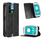 For Sharp Mamorino6 Magnetic Buckle Retro Texture Leather Phone Case(Black) - 1