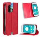 For Sharp Mamorino6 Magnetic Buckle Retro Texture Leather Phone Case(Red) - 1